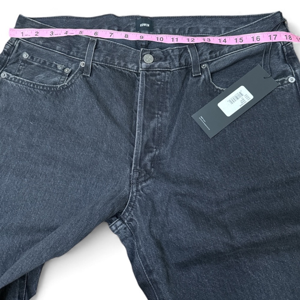 NWT Edwin straight leg Simone jeans black distressed size 31 - Picture 8 of 8